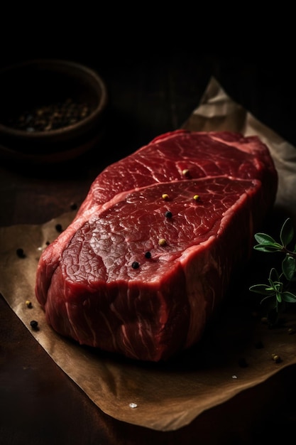 Raw sirloin steak background