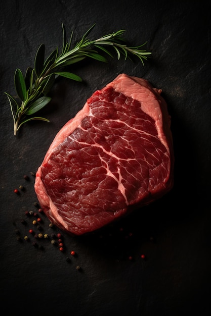 Raw sirloin steak background