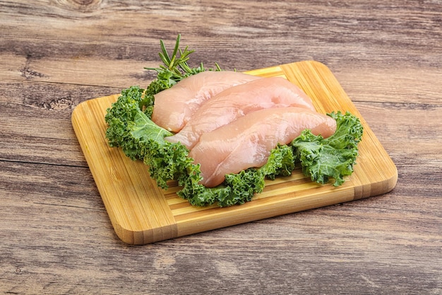 Raw small chicken fillet for cooking