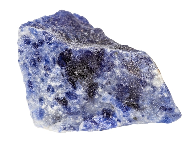 raw sodalite mineral isolated on white