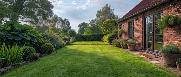 写真 ロー・スタイル・コテージ・ガーデン (raw style cottage garden) は500平方フィートの美しい庭園です