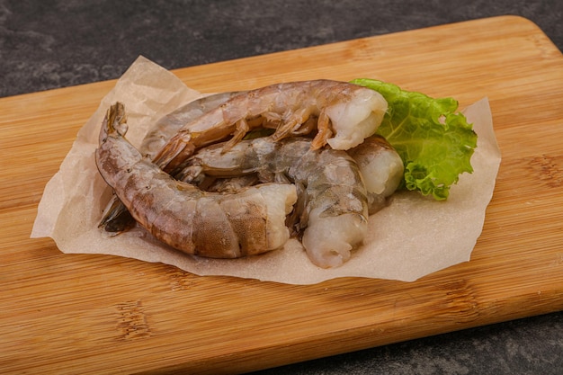 Raw tiger prawn for cooking