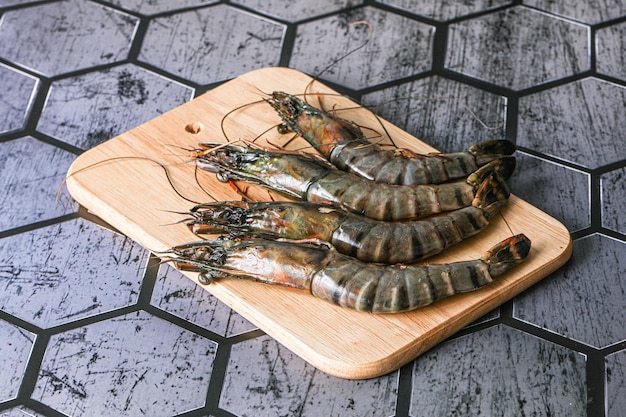 Raw tiger prawn for cooking