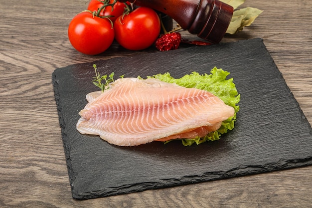 Raw tilapia fish for cooking