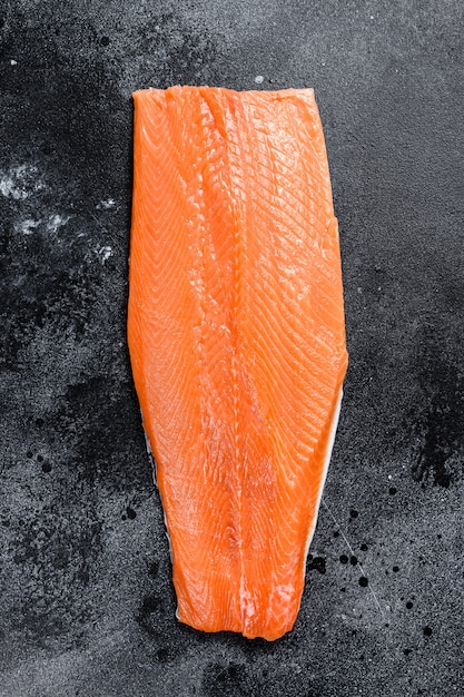 Raw trout fillet. Organic fish.  