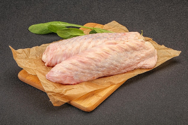 Raw turkey wings for cooking