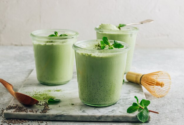 Raw vegan dessert in glasses