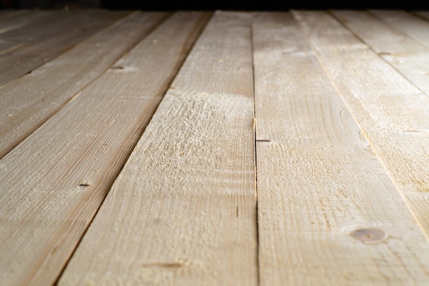 Raw wooden plank Perspective view