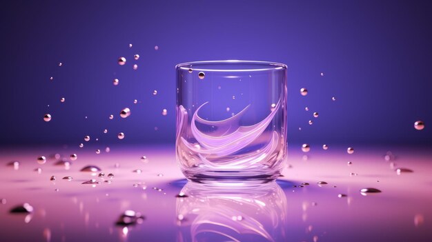 Ray Traced Abstract Cup On Purple Background