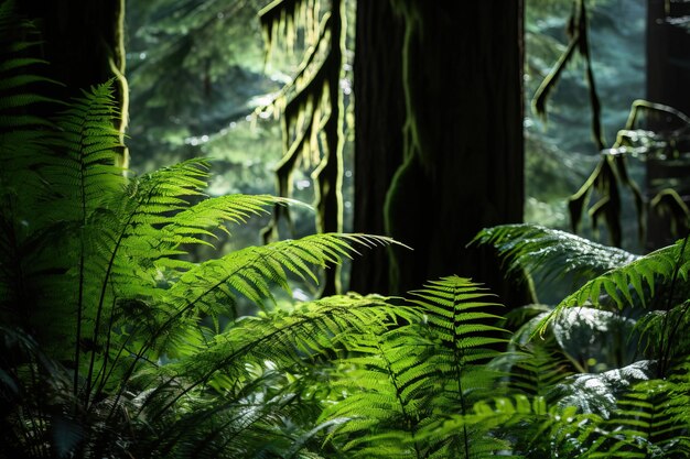 rays of light through the forest