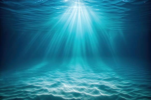 Photo rays of the sun underwater surface generative ai