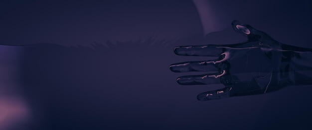 Reaching human liquid hand illustration