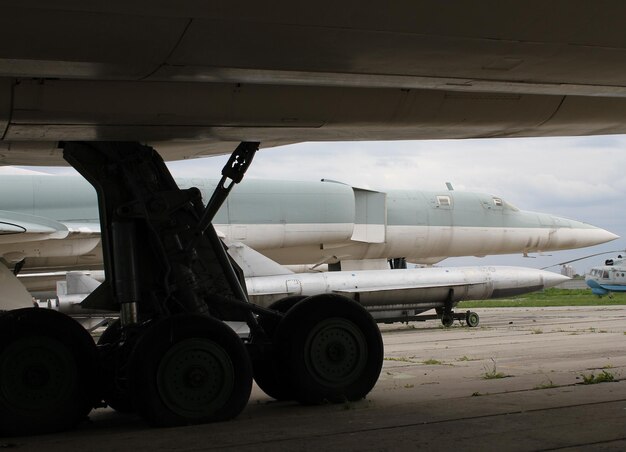 Reactivated old Soviet-made missiles at a strategic airfield with landed bombers