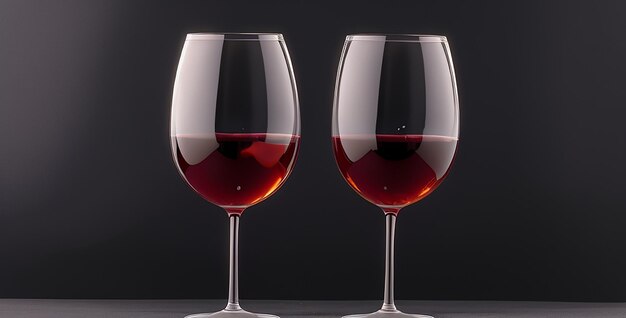 Photo read wine glasses on dark background