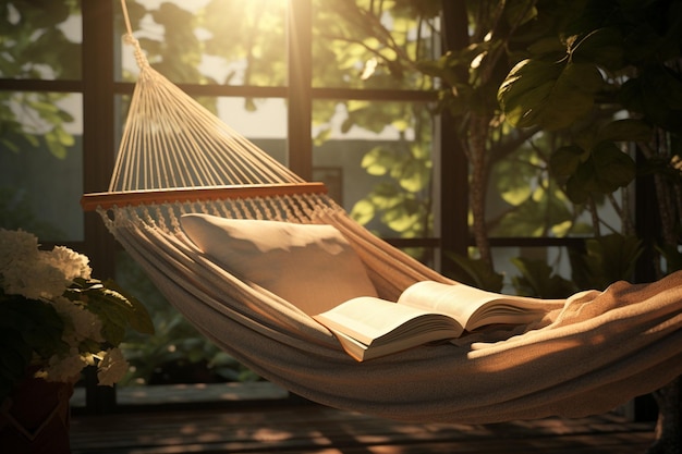 Reading a book in a hammock the leisurely pace Generative ai