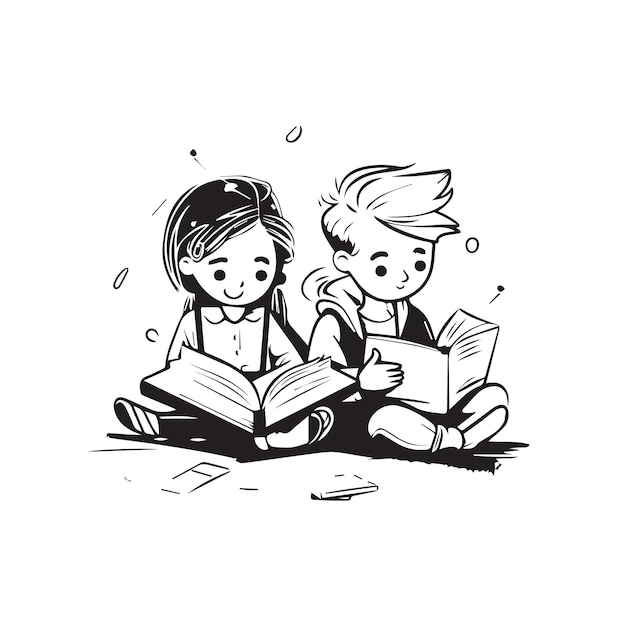 reading a book illustration logo