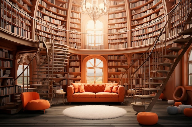 reading in library with bright room