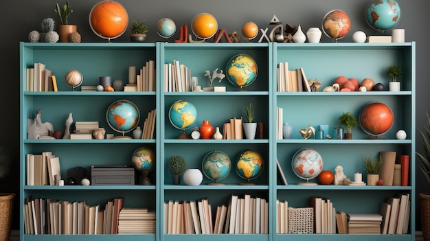 Reading Nook Decorate with Globes Maps and Travel Memoirs for a Sense of Adventure