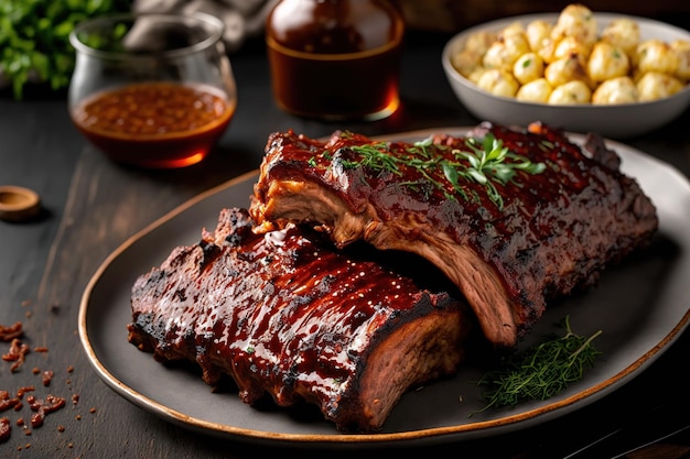 Ready to Eat Homemade Smoked BBQ Pork Ribs