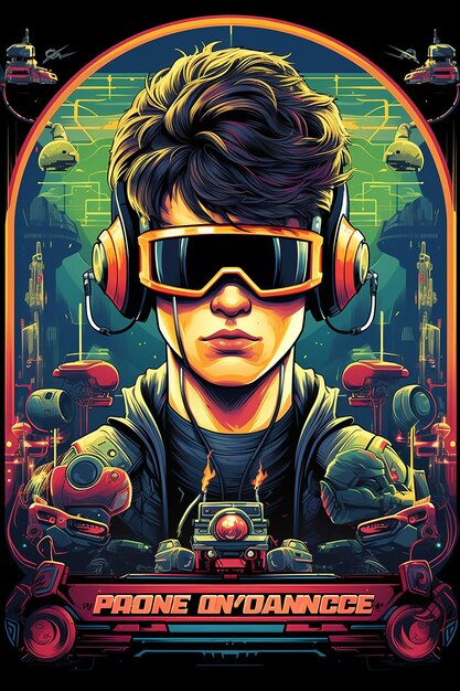 Ready player one in the style of autopunk logo avocadopunk phoenician art screen printing