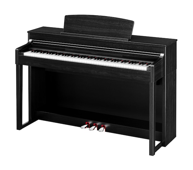 Real black grand piano