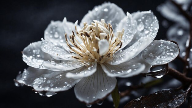 Photo real cherry blossom flower beauty closeup of neroli blossom of bitter orange tree citrus plant blo