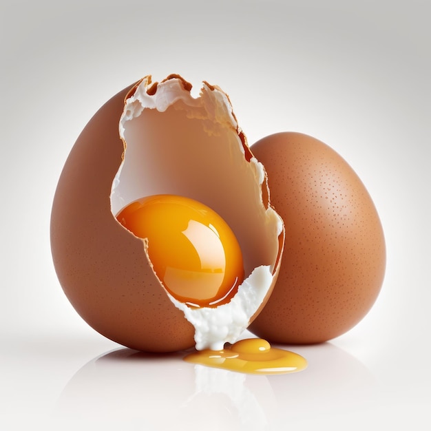 Real egg Standing egg with white background Generative AI