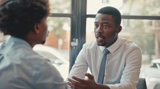 A real estate agent explaining mortgage insurance options to a buyer