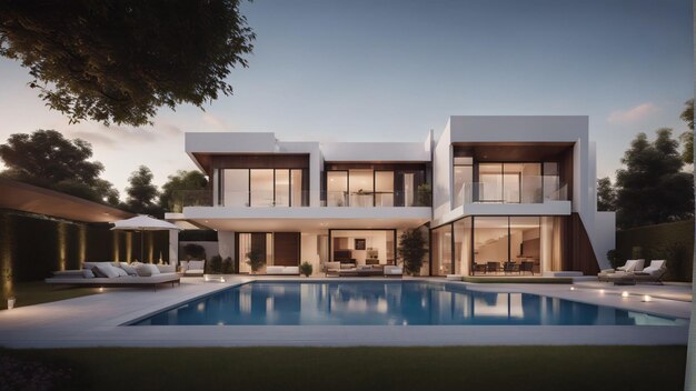 Real estate a comfortable villa and a luxurious modern home