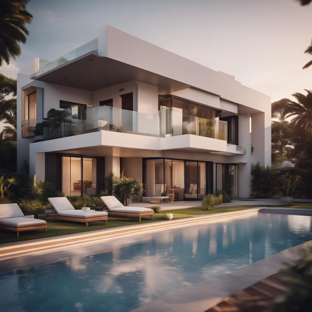 Real estate a comfortable villa and a luxurious modern home