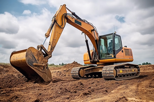 Real estate construction site excavator