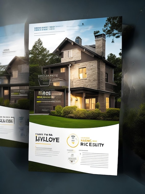 Photo real estate flyer design vector design template