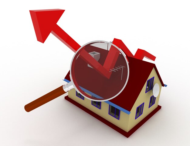 Real estate growth chart . 3d rendered illustration