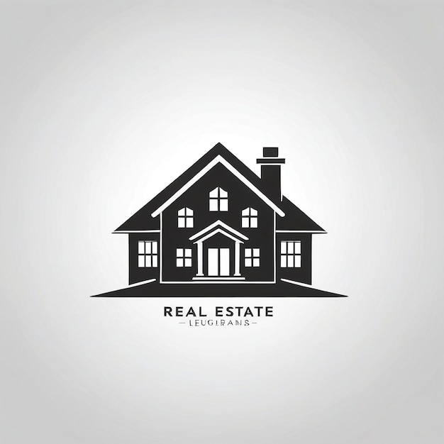 Логотип недвижимого дома символ дома со словами недвижимость