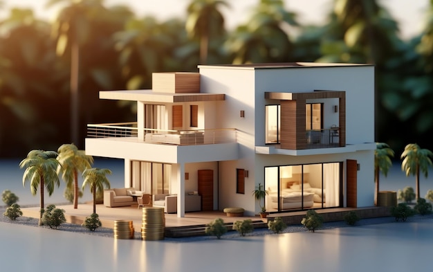 Real Estate House Model 3D Rendering Realism Generative AI