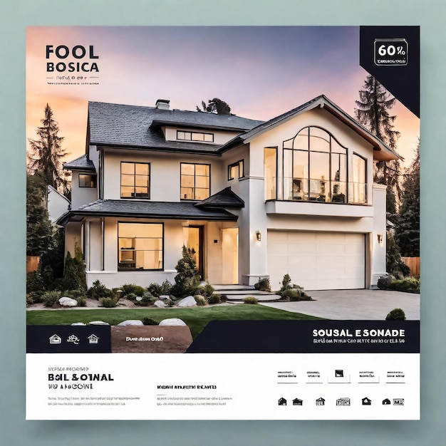 Real estate house property instagram post or social media design template