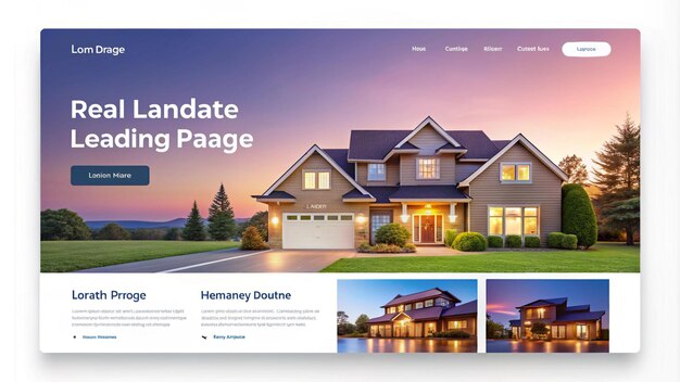 Real estate landing page design | Premium AI-generated image