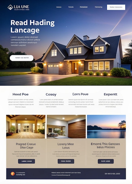 Real estate landing page design | Premium AI-generated image