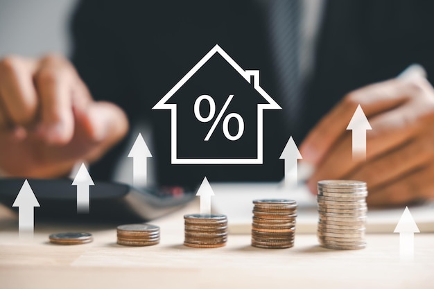 Real estate market graph up arrow