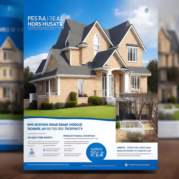 Photo real estate realtor flyer poster template