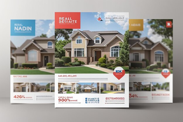 Photo real estate social media square banner or flyer template