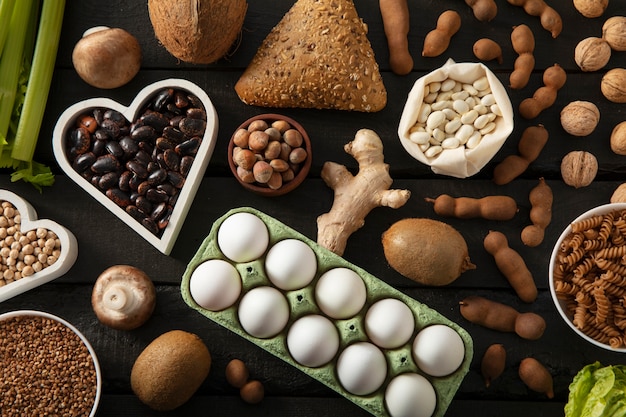 Photo real food pyramid assortment still life