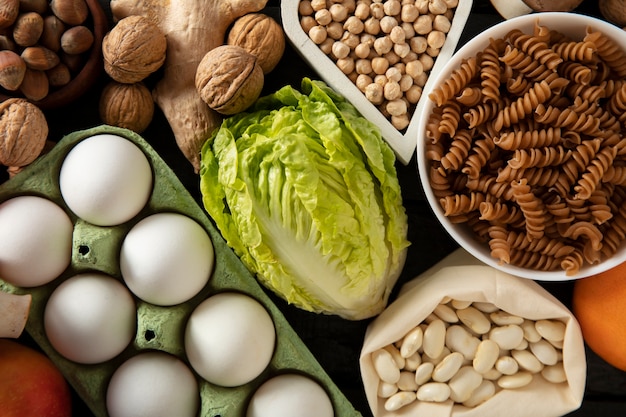 Photo real food pyramid assortment still life