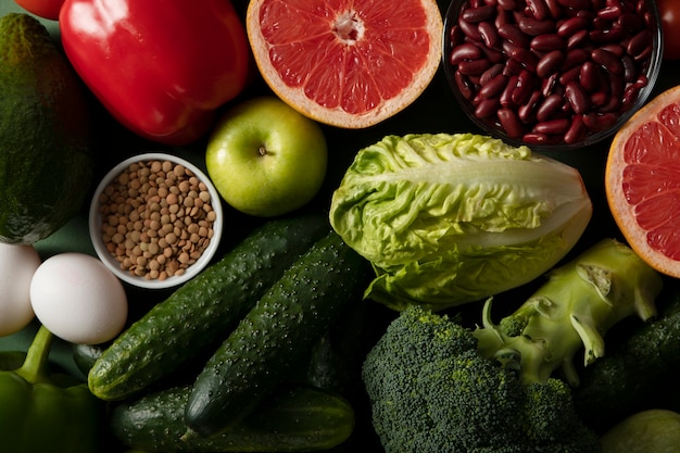 Photo real food pyramid assortment still life