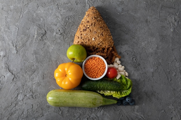 Photo real food pyramid assortment