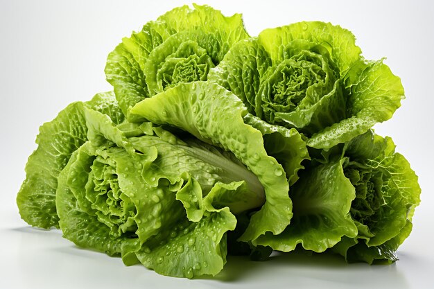 Real Lettuce on White Background