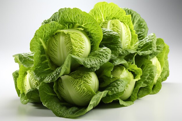 Real Lettuce on White Background