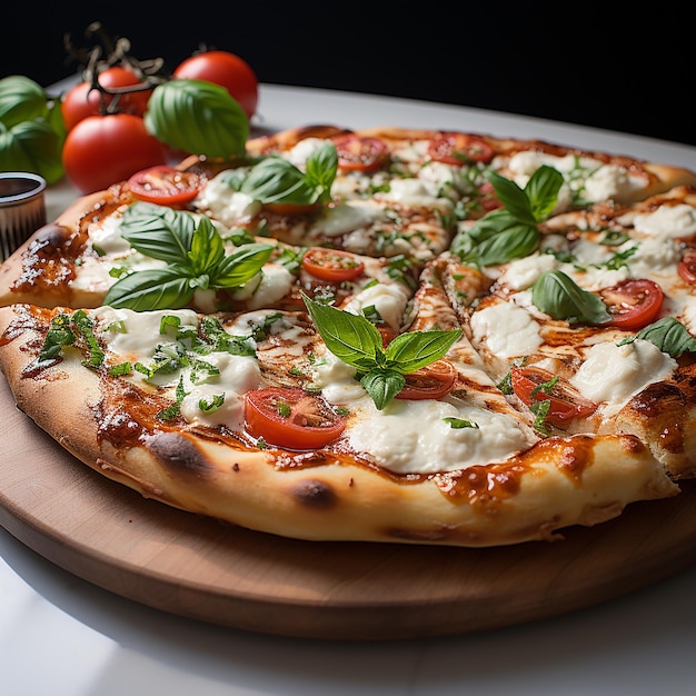 Real Margherita Pizza met afgebakende randen