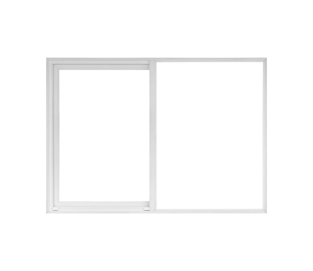 Photo real modern house window frame isolated on white background