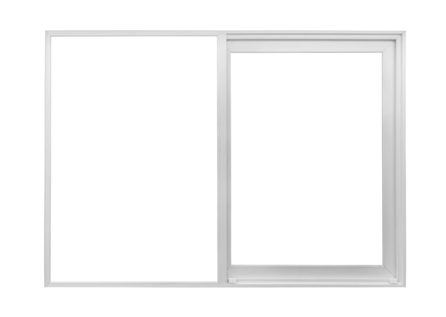 Реальный современный дом оконная рама, изолированные на белом фоне